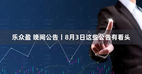 乐众盈 晚间公告丨8月3日这些公告有看头